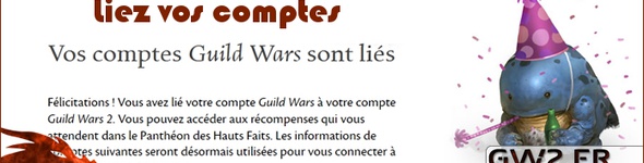 Liaison des comptes Guild Wars et Guild Wars 2